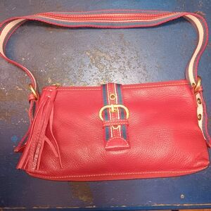 The Sak Red Leather Y2K Bag with Gold Accents